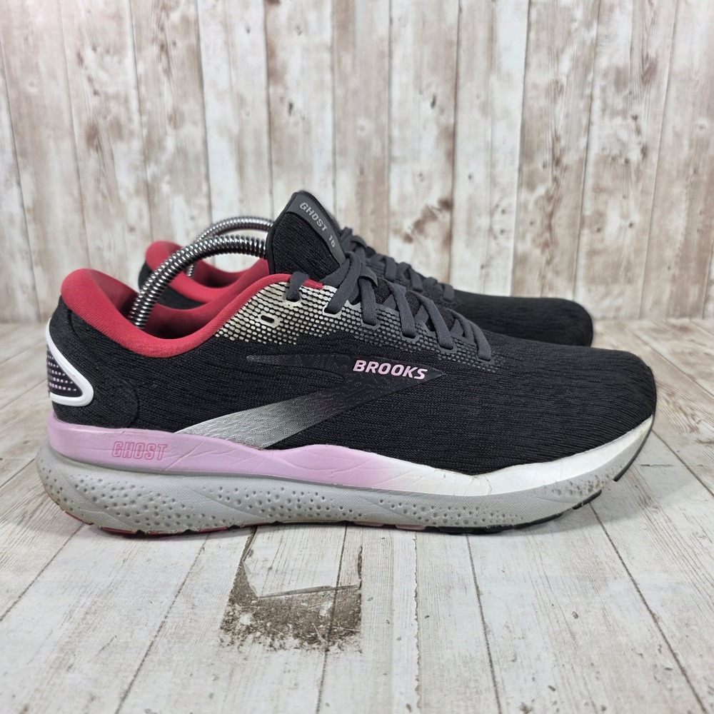 Brooks Ghost 16 Womens Running Shoes Black Pink 1204071B051 Size 11 Medium B